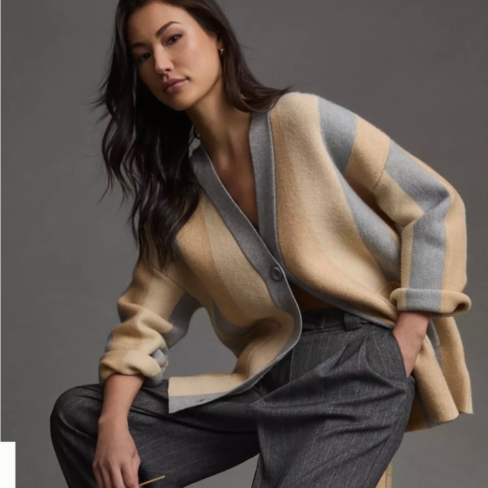Anthropologie OAT Striped Cardigan Sweater - NWT